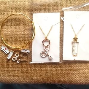 Nurse themed bracelet and necklaces